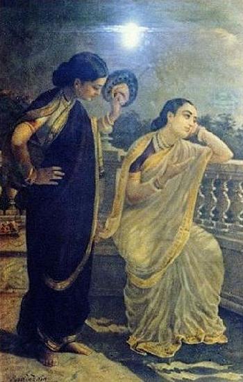 Raja Ravi Varma Ladies in the Moonlight